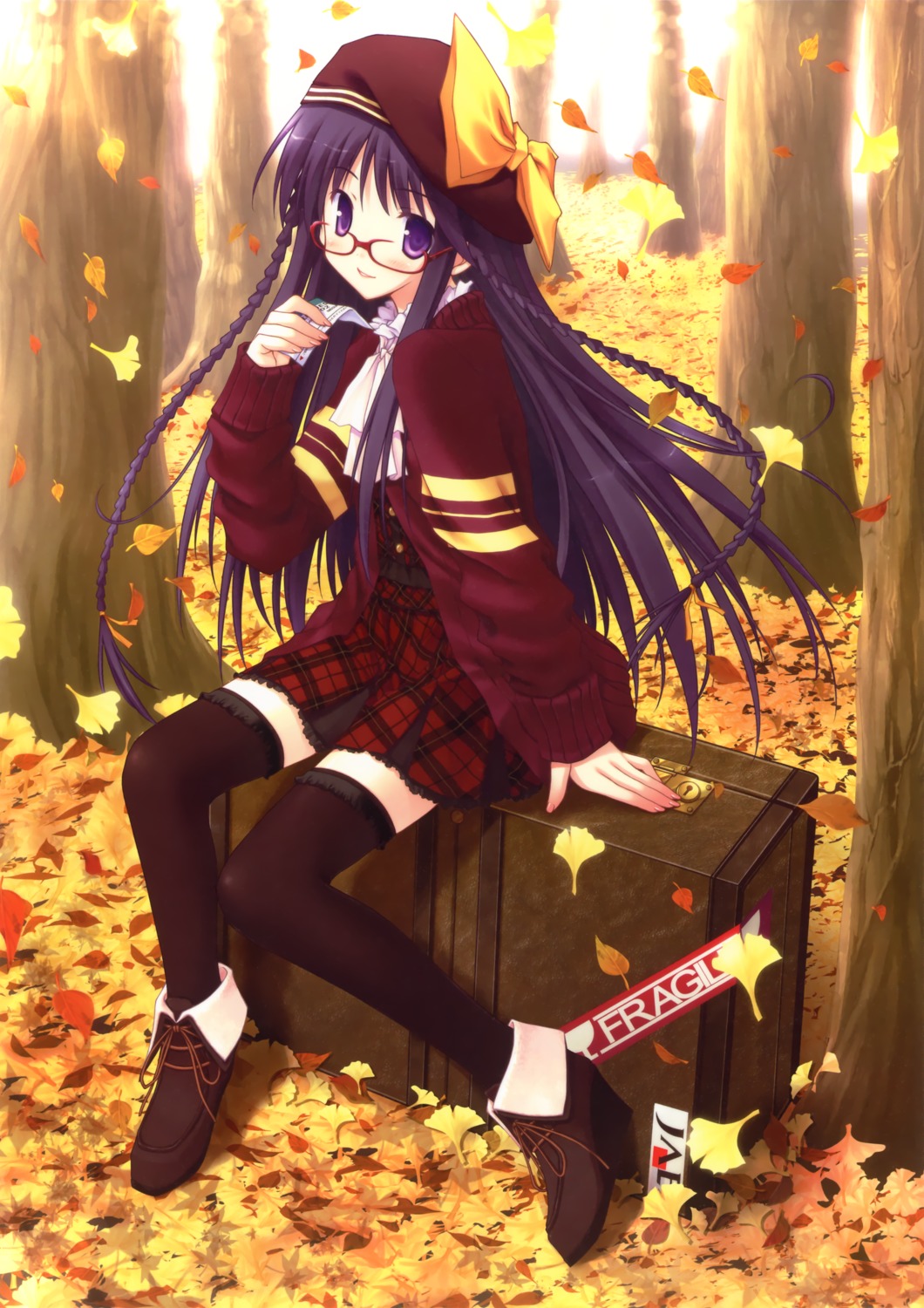 amane_sou, megane, thighhighs
