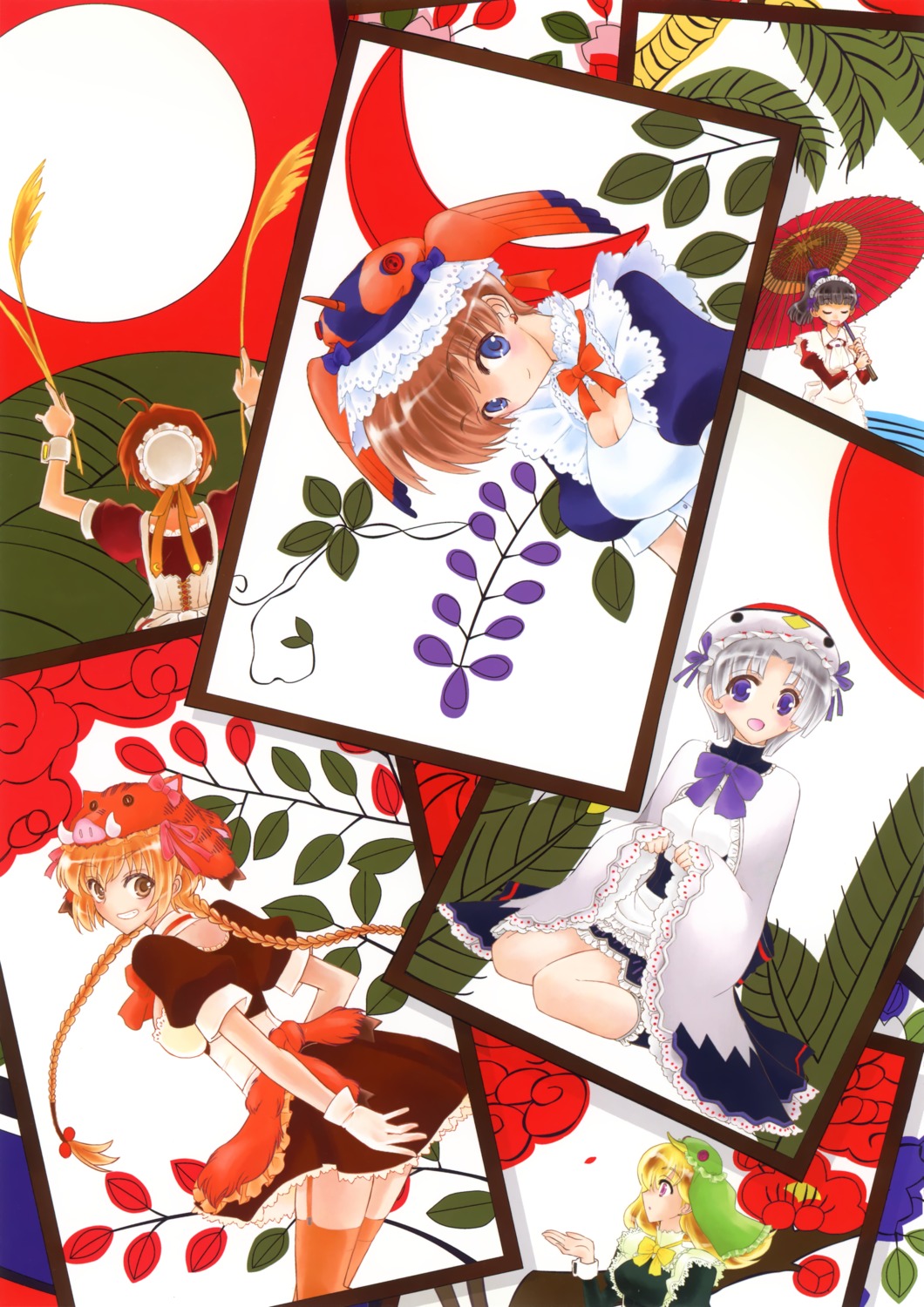 akai_maruboro, cleavage, stockings, thighhighs