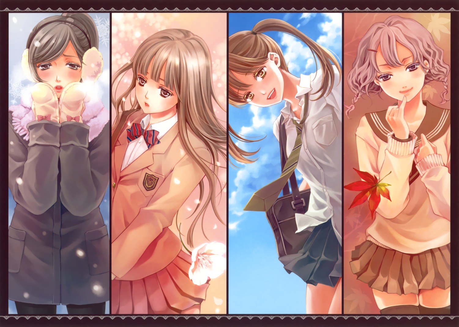 hibiki_reine, pantyhose, seifuku, thighhighs