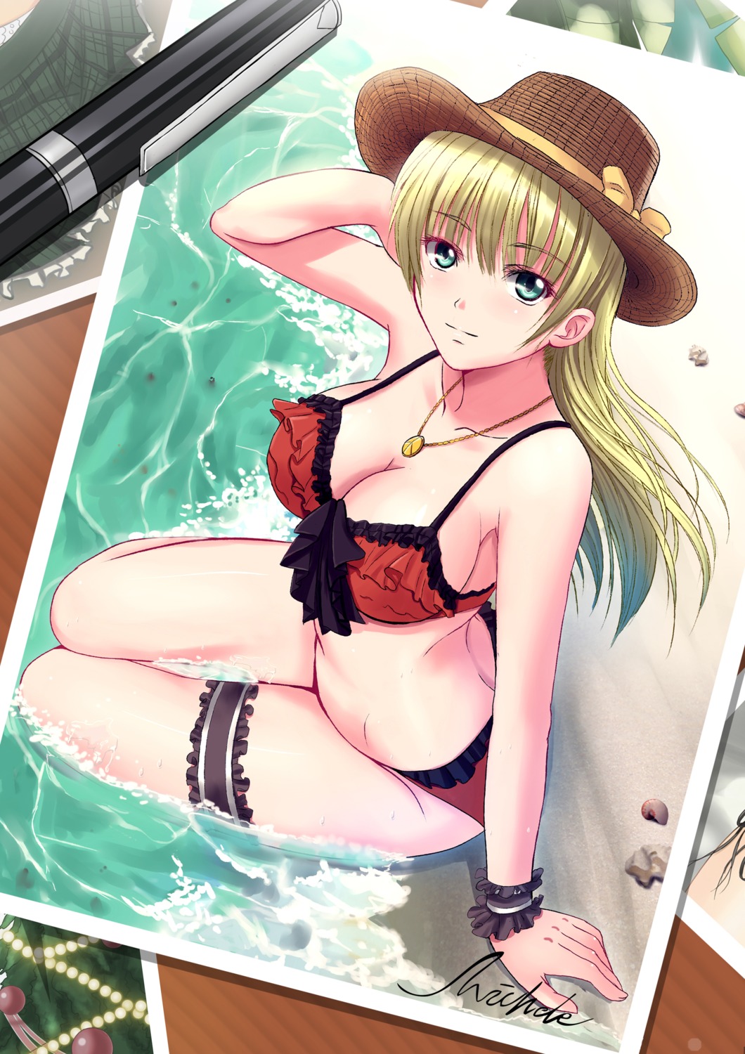 bikini, cleavage, garter, soyokaze, swimsuits