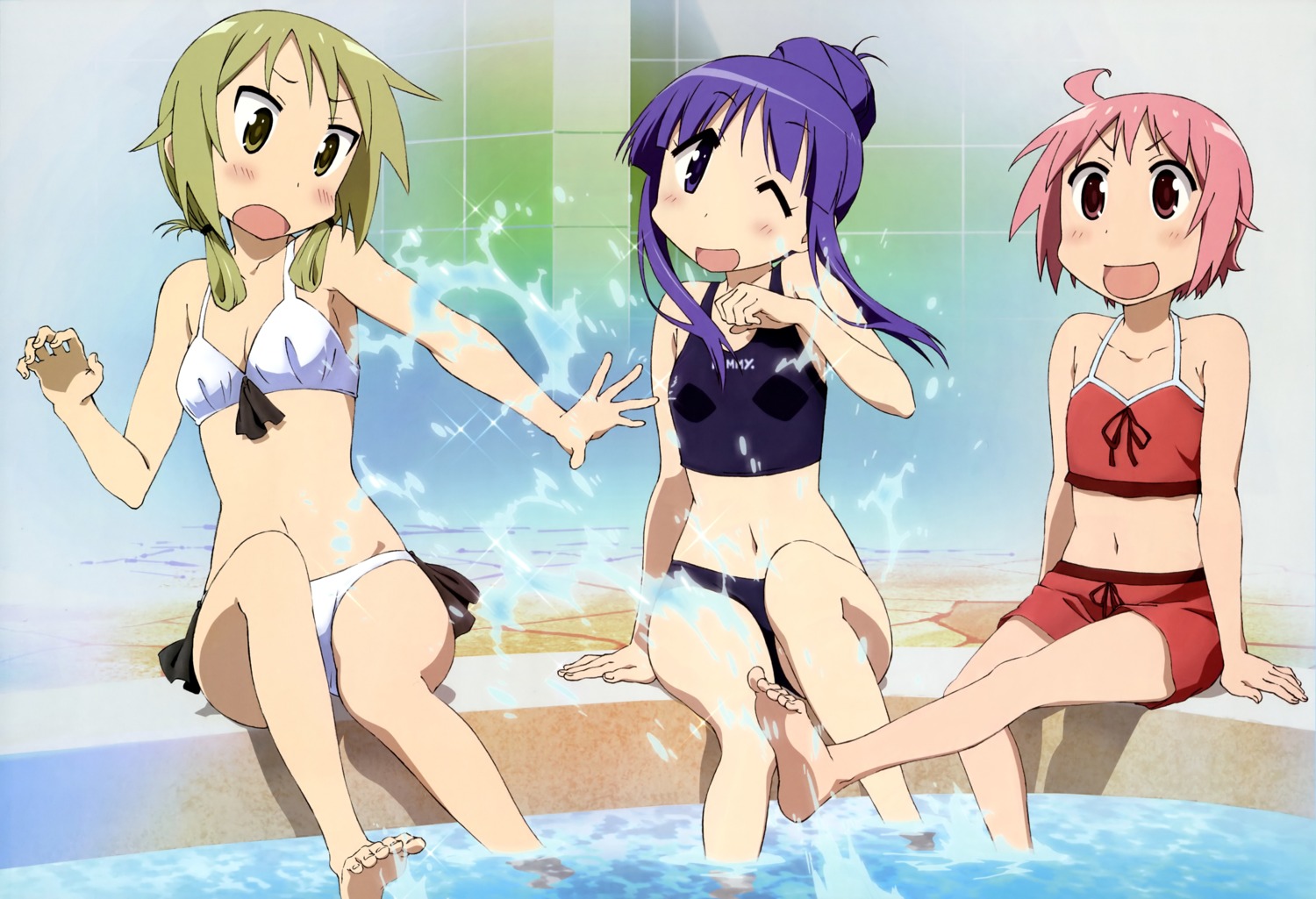 bikini, cleavage, feet, hinata_yukari, ichii_yui, kojima_keisuke, nonohara_yuzuko, swimsuits