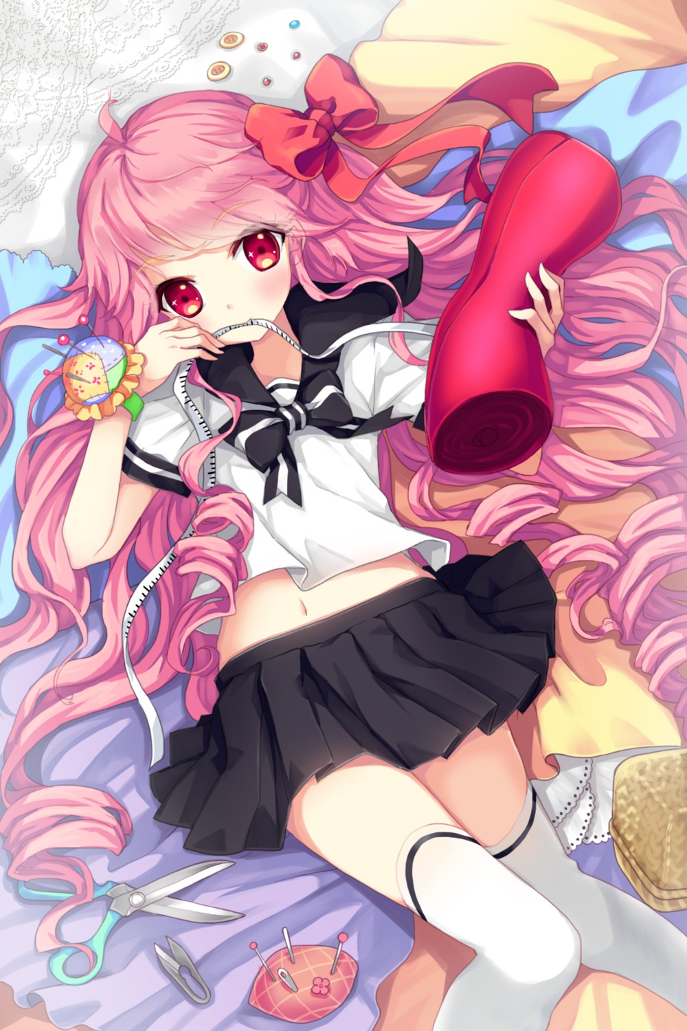 juke, seifuku, thighhighs