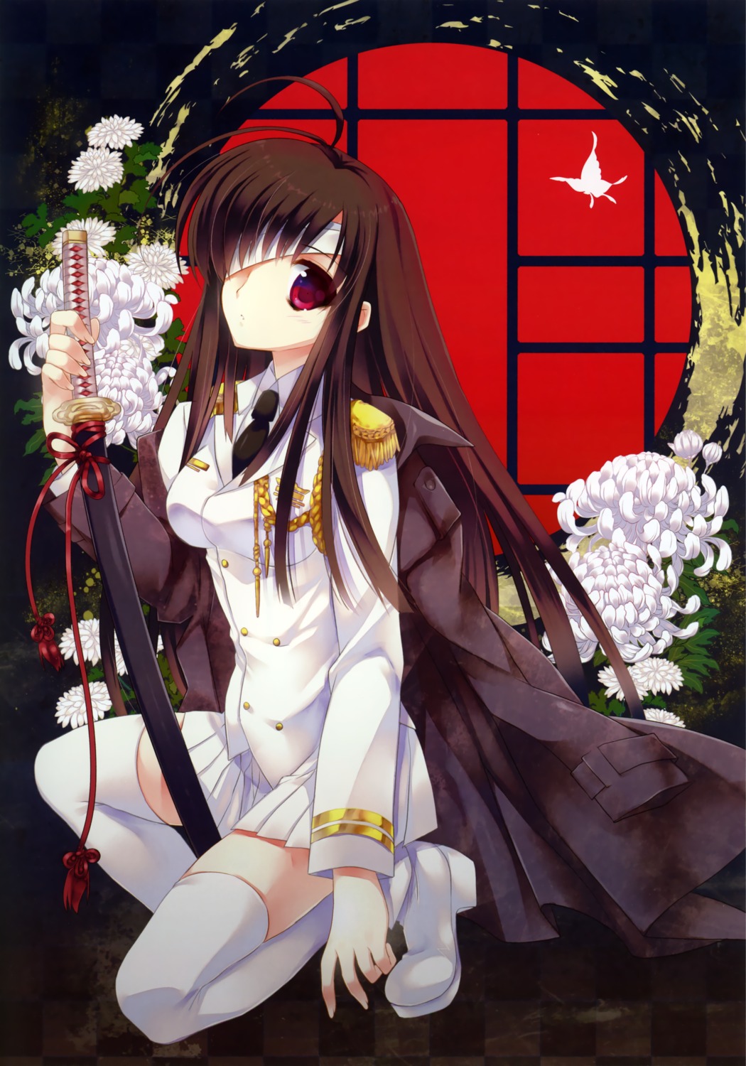 ariko_yohichi, bandages, sword, thighhighs, uniform