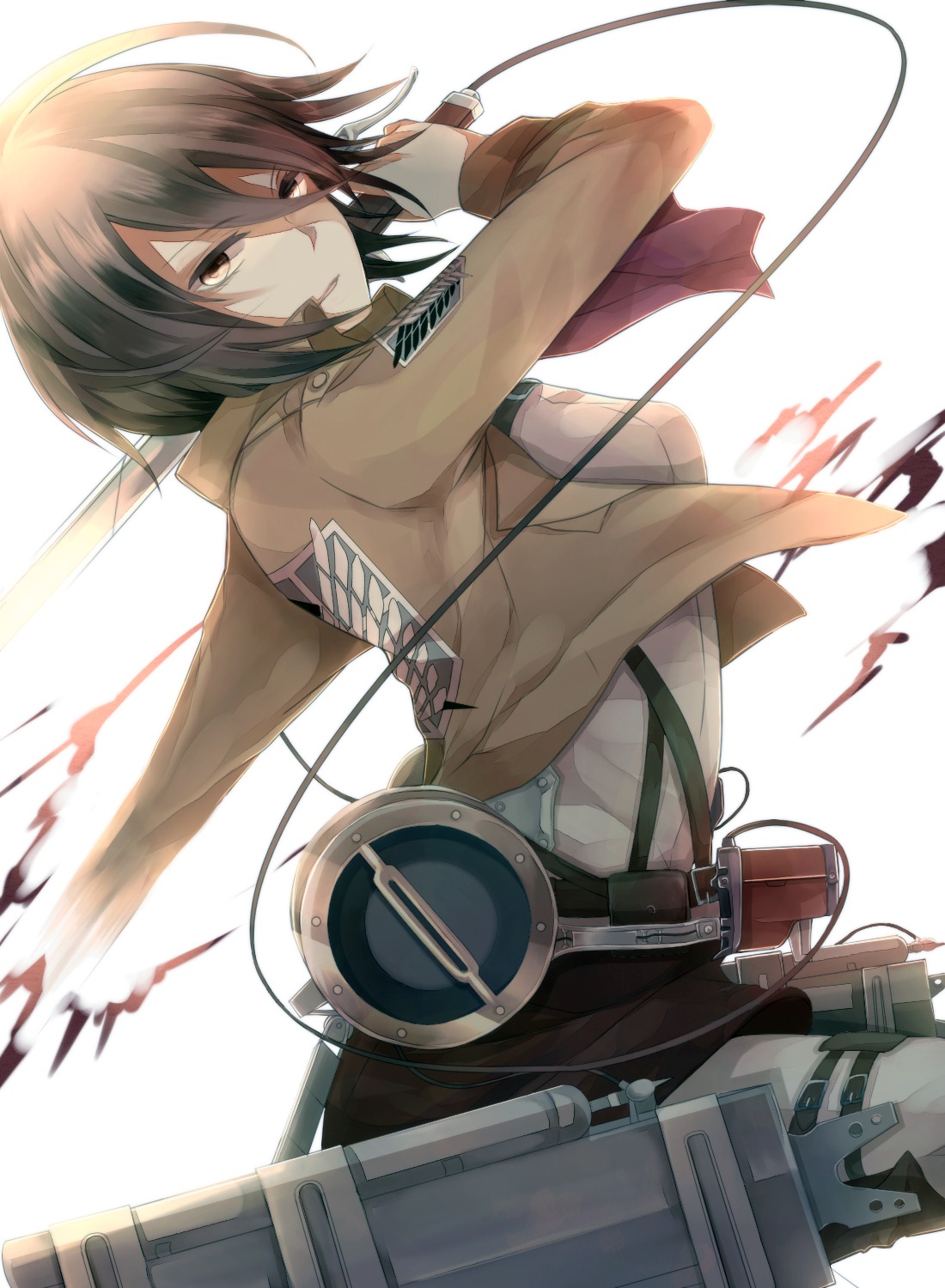 haru_(haru2079), mikasa_ackerman, shingeki_no_kyojin, sword, uniform