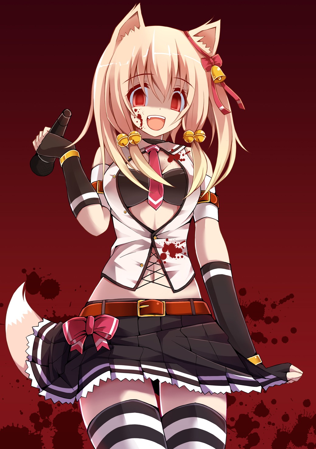 animal_ears, blood, chiri_(atlanta), kitsune, tail, ten'inkou_korin, thighhighs, yandere