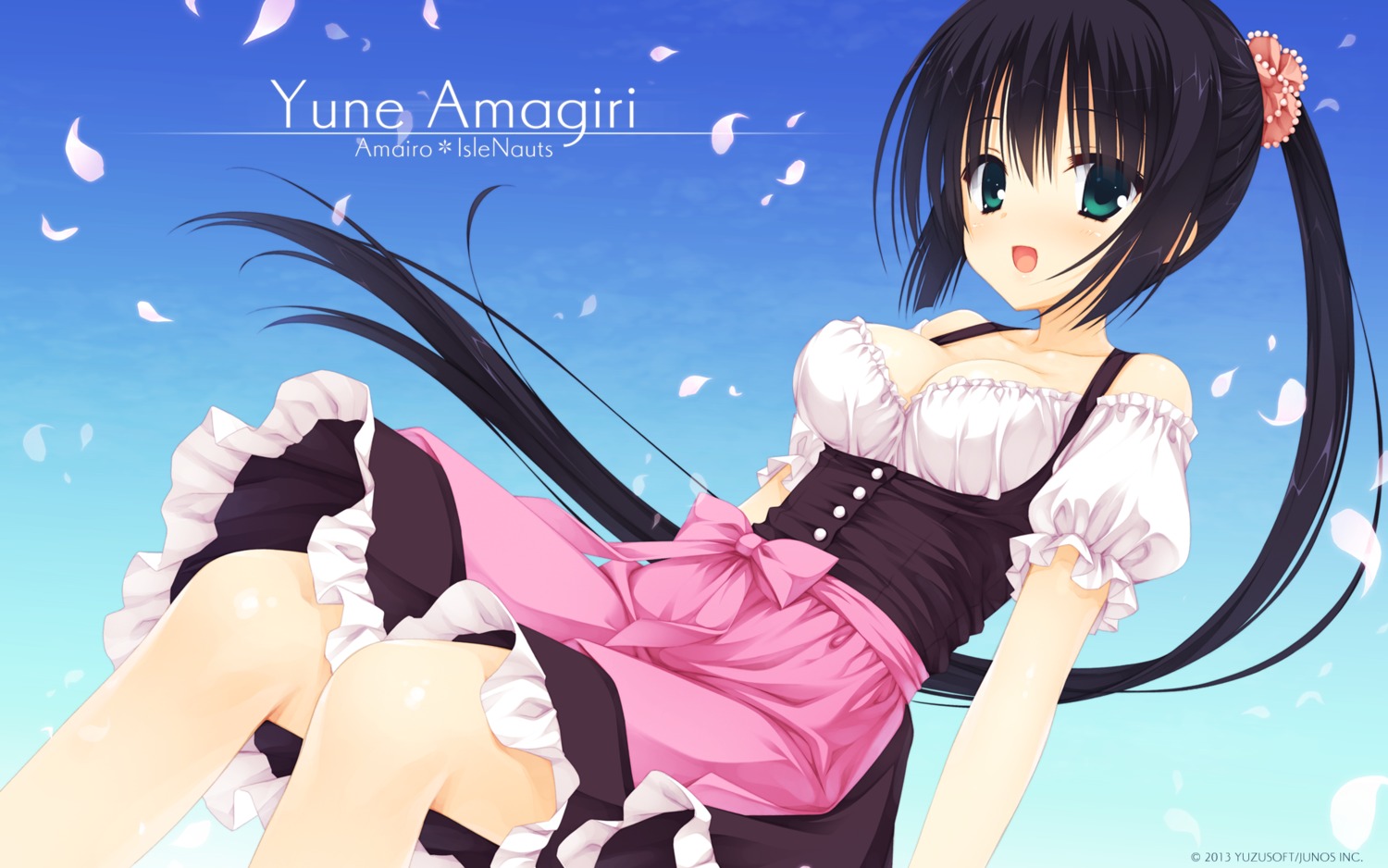 amagiri_yune, amairo_islenauts, cleavage, muririn, wallpaper, yuzu-soft