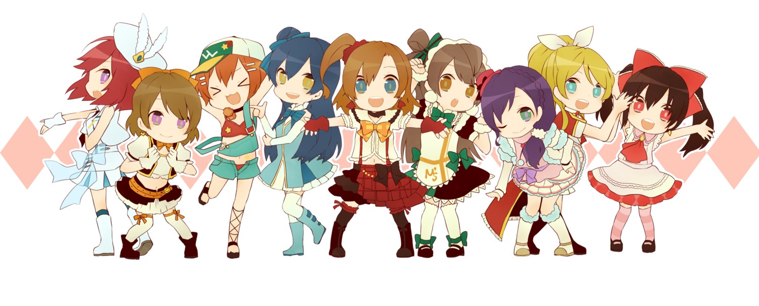 asari_toko, ayase_eli, chibi, hoshizora_rin, koizumi_hanayo, kousaka_honoka, love_live!, love_live!_(series), minami_kotori, nishikino_maki, sonoda_umi, thighhighs, toujou_nozomi, yazawa_nico