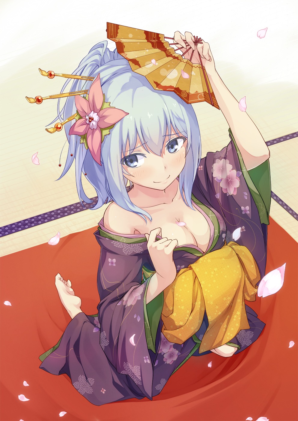cleavage, kimono, natsukawa_masuzu, ore_no_kanojo_to_osananajimi_ga_shuraba_sugiru, shinonome_haru