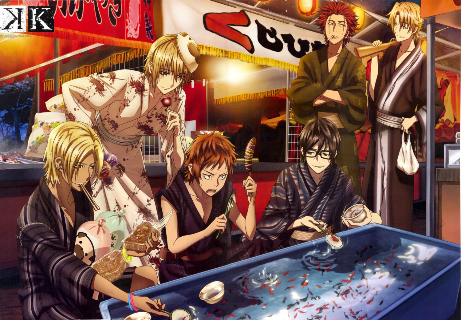fushimi_saruhiko, k, kamamoto_rikio, kusanagi_izumo, male, suou_mikoto, tagme, totsuka_tatara