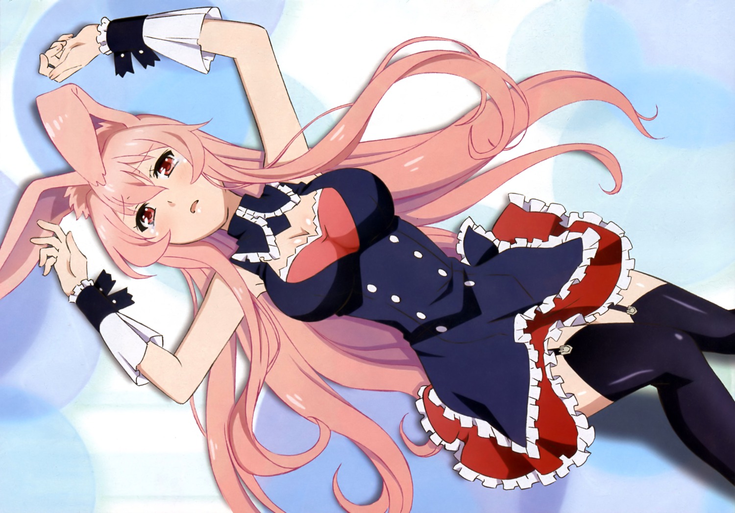 animal_ears, bunny_ears, cleavage, kurousagi_(mondaiji), mondaiji_tachi_ga_isekai_kara_kuru_sou_desu_yo?, stockings, thighhighs