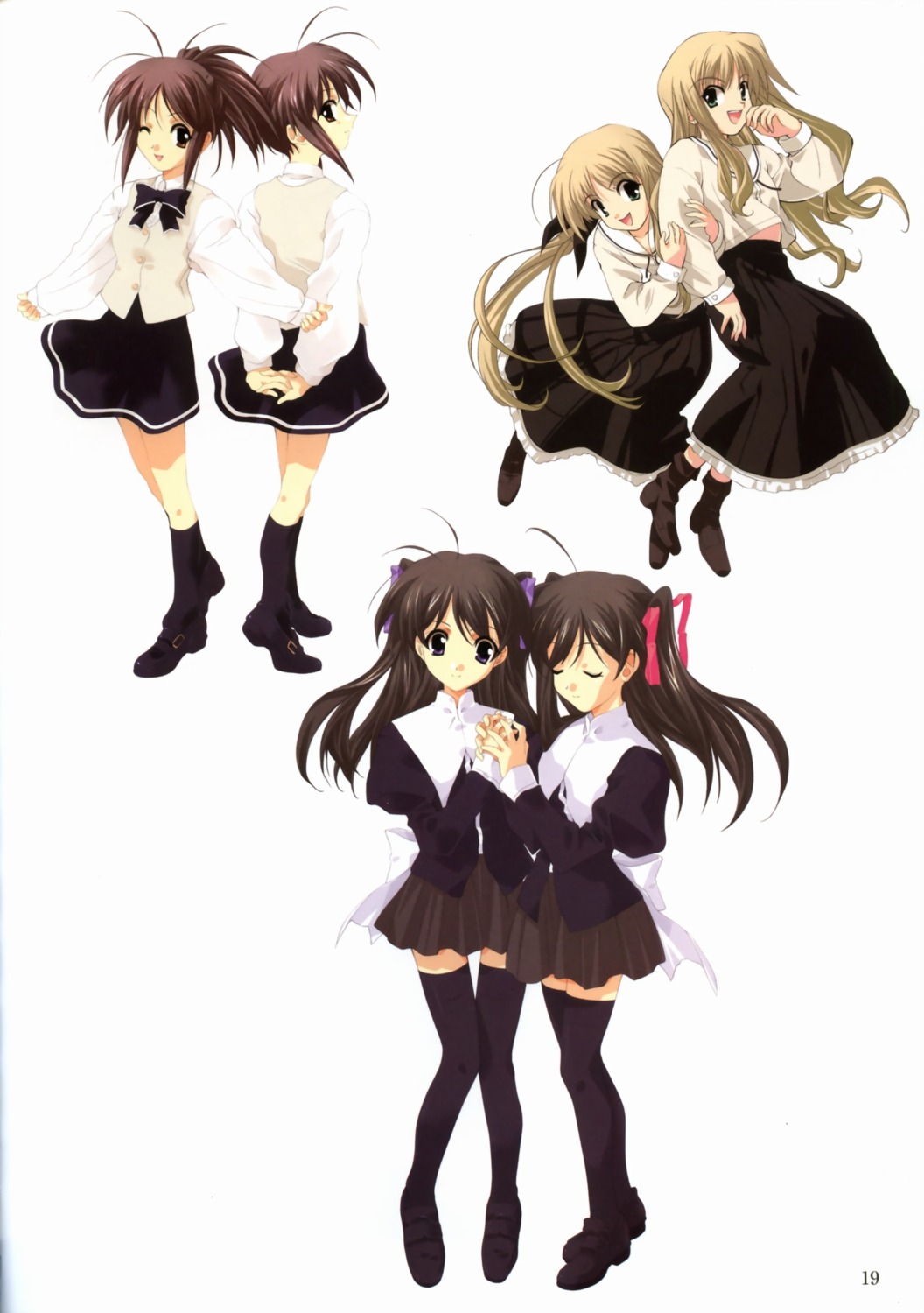 futakoi, momoi_ai, momoi_mai, sakurazuki_kira, sakurazuki_yura, sasaki_mutsumi, seifuku, shirogane_sara