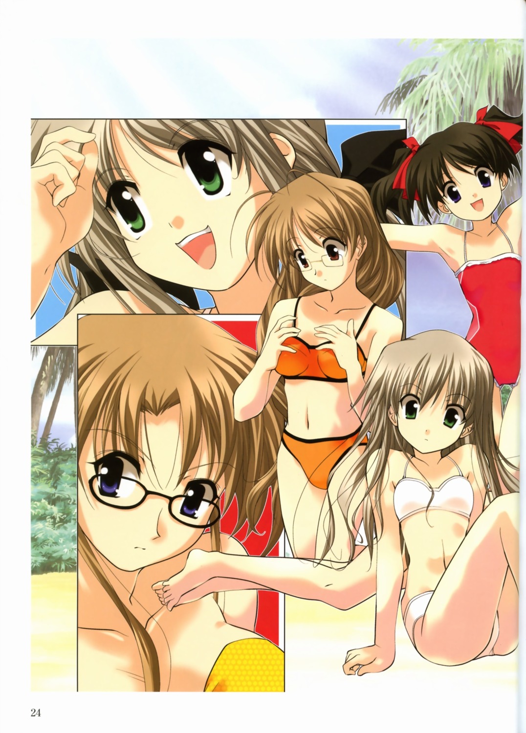 bikini, futakoi, hinagiku_rara, megane, momoi_ai, momoi_mai, sasaki_mutsumi, shirogane_sara