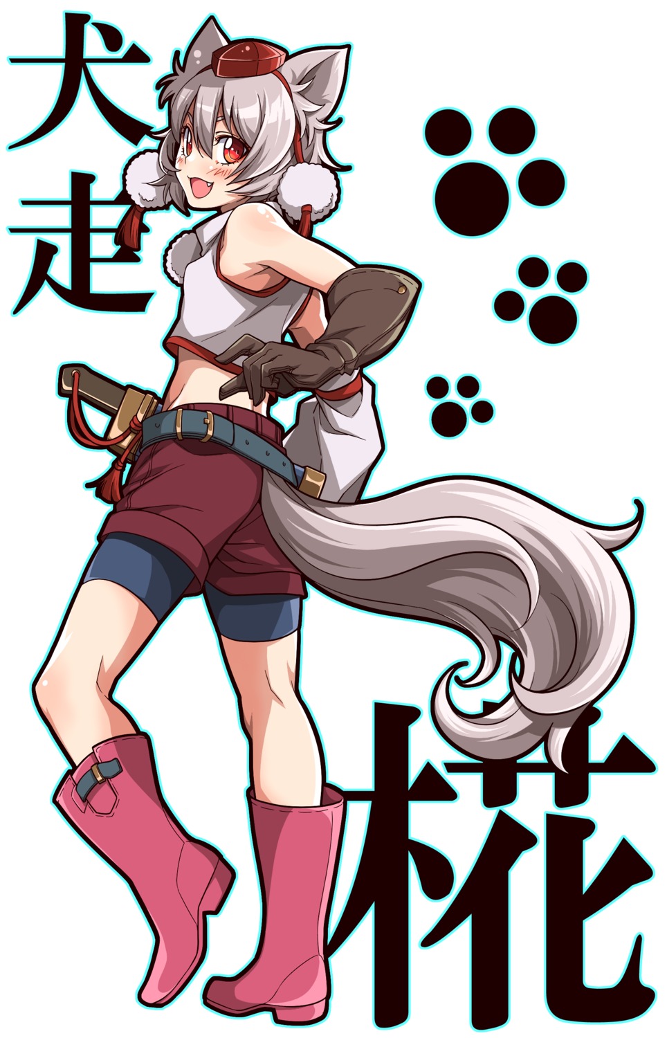animal_ears, inubashiri_momiji, sword, tail, touhou, uousa
