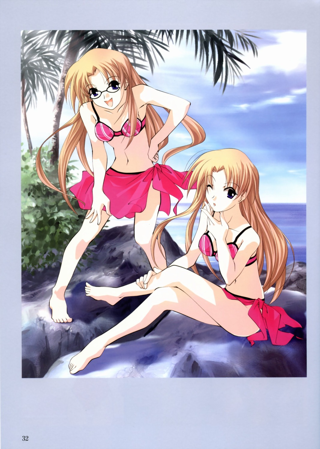 bikini, futakoi, megane, momoi_ai, momoi_mai, sasaki_mutsumi, swimsuits