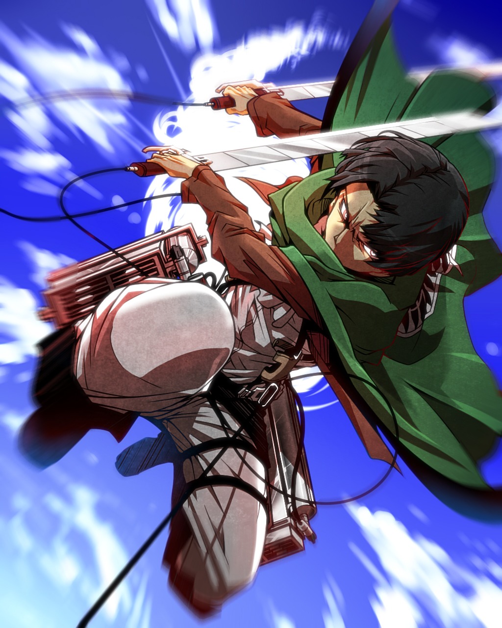 jin_(artist), levi_ackerman, male, shingeki_no_kyojin, sword