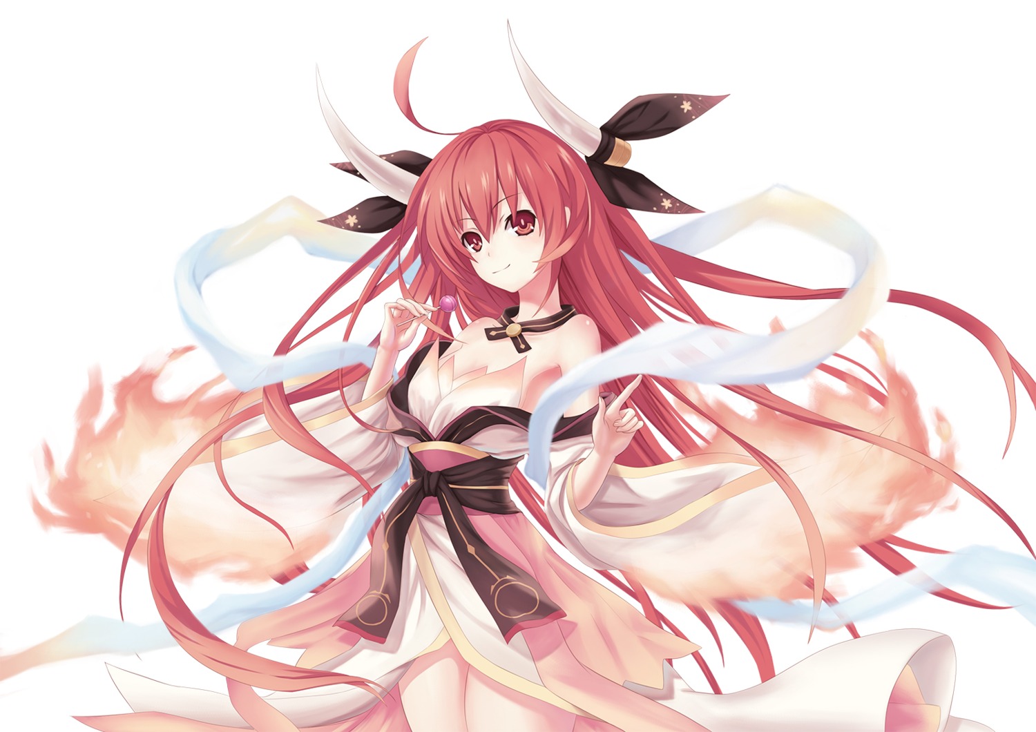 date_a_live, horns, itsuka_kotori, kimono, lemoo
