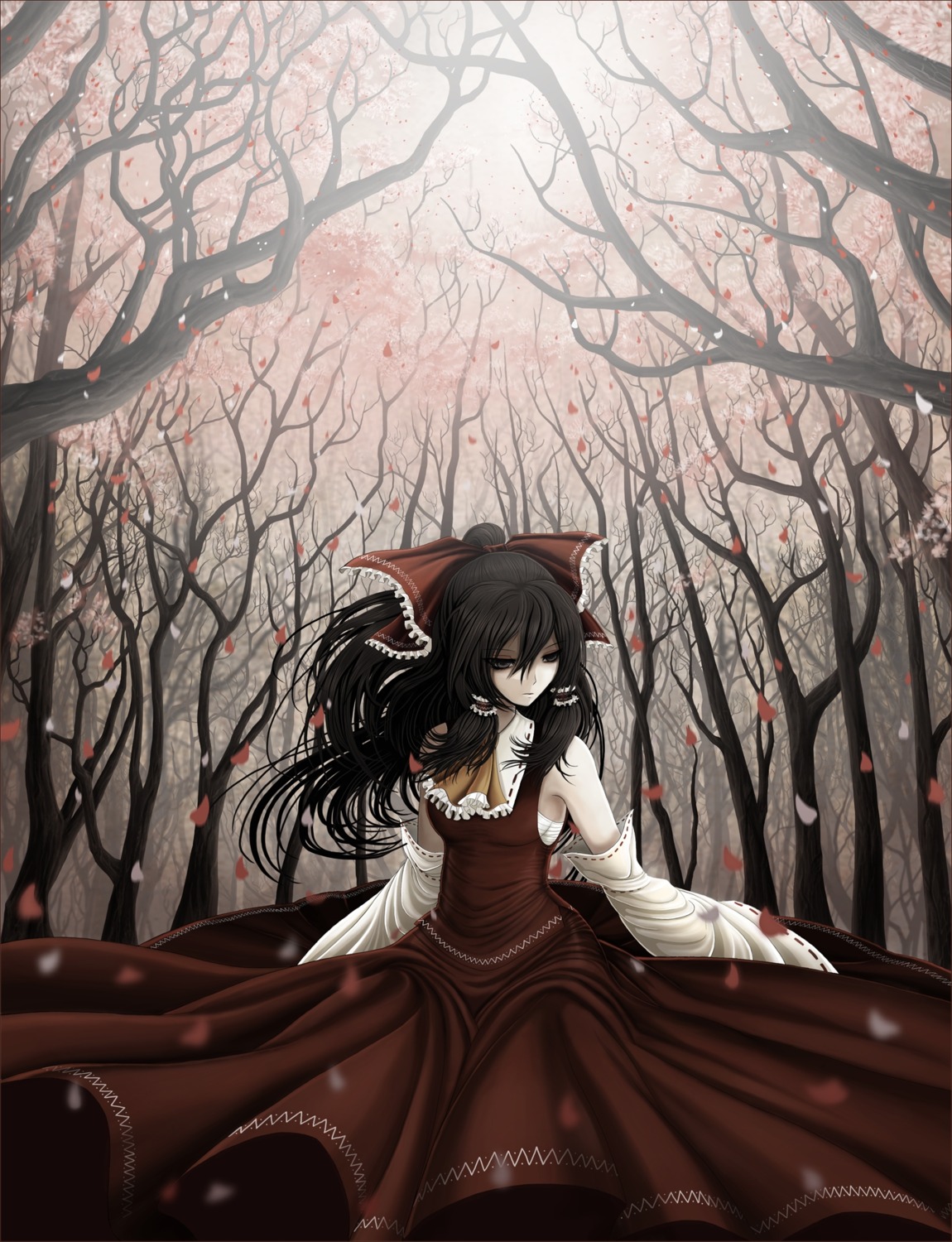 hakurei_reimu, stainglass, touhou