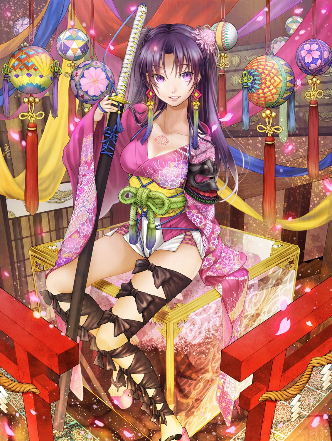 iria_(yumeirokingyo), japanese_clothes, sword
