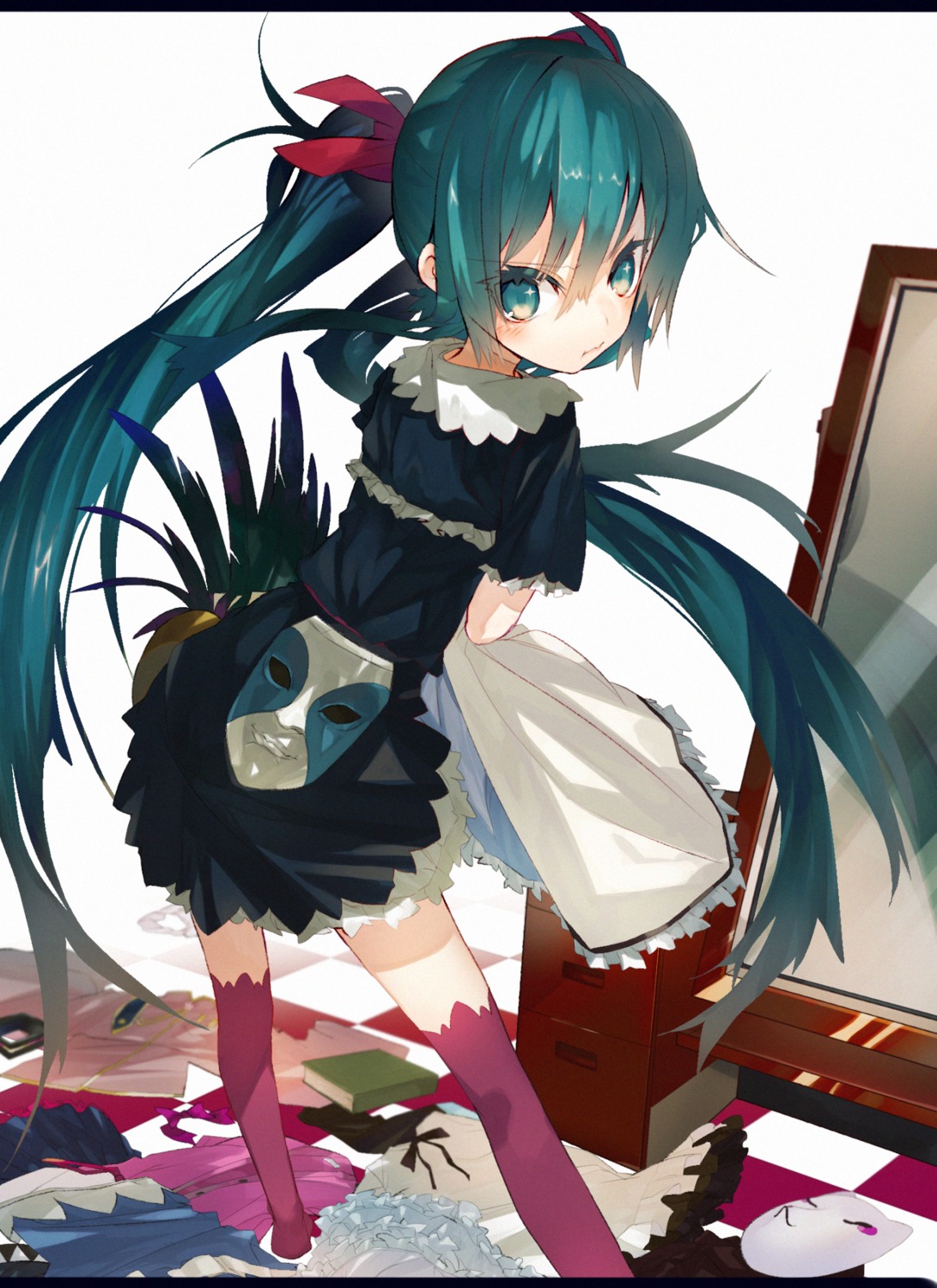 hatsune_miku, karei, thighhighs, vocaloid