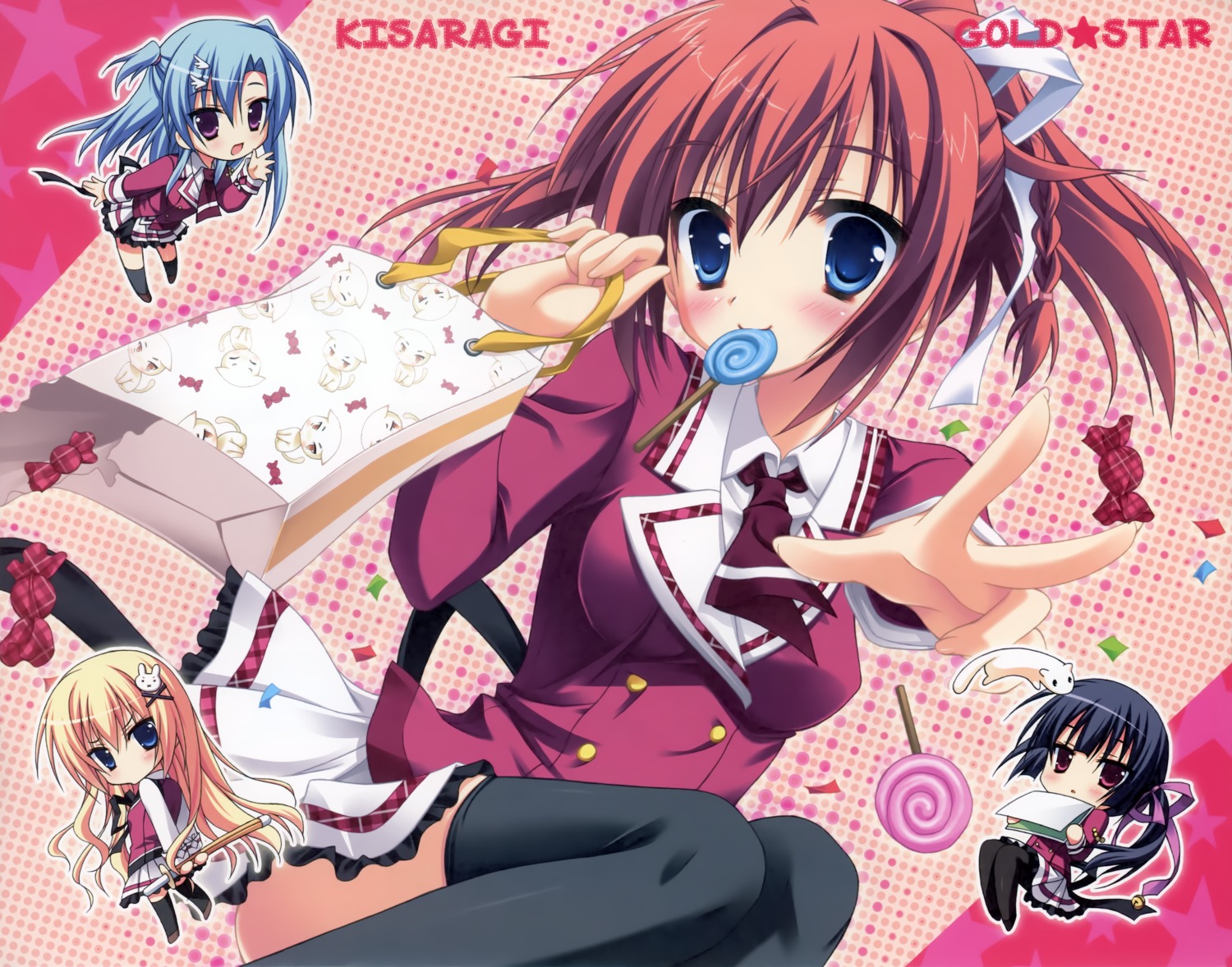 chibi, endou_saya, fujimaru_mikoto, haotone_tsubasa, hontani_kanae, kisaragi_gold_star, nitta_ichika, pantyhose