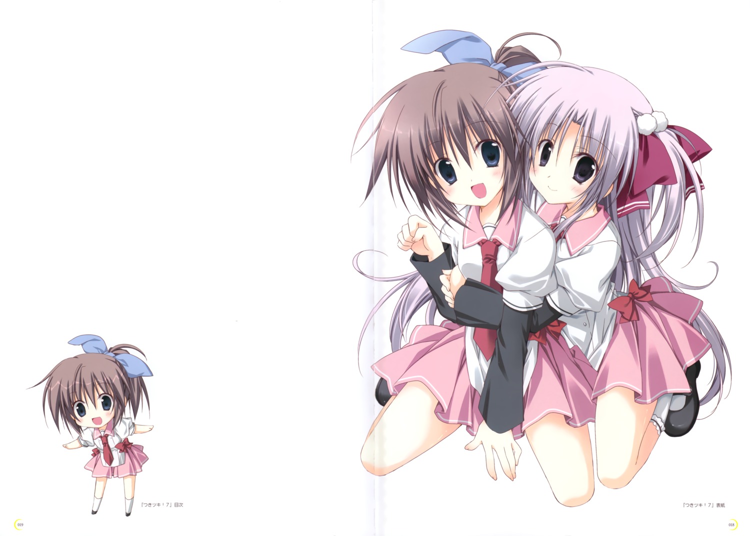 chibi, korie_riko, nanjou_nazuna, sakurai_mizuki_(tsuki_tsuki!), seifuku, tsuki_tsuki!