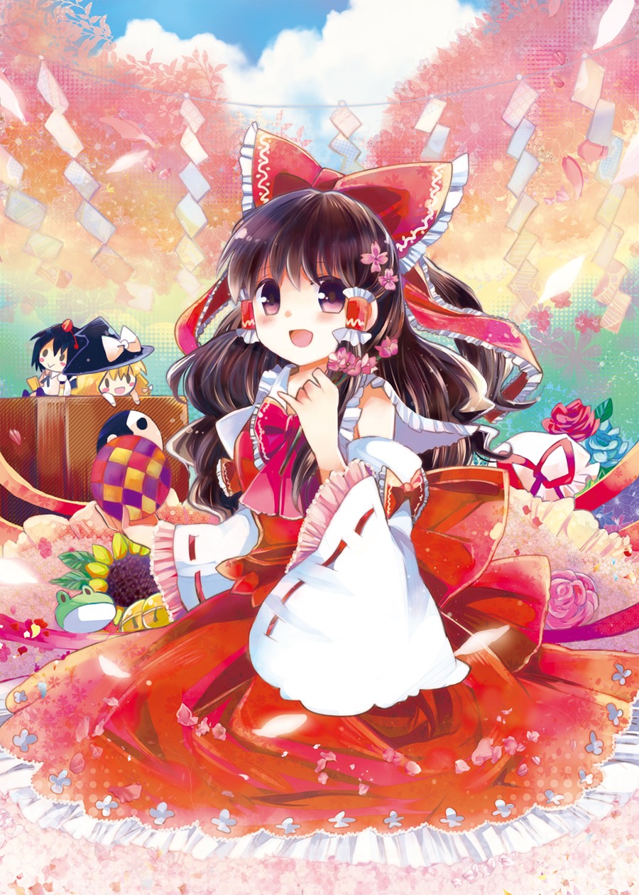 hakurei_reimu, kirisame_marisa, suzune_yuuji, touhou