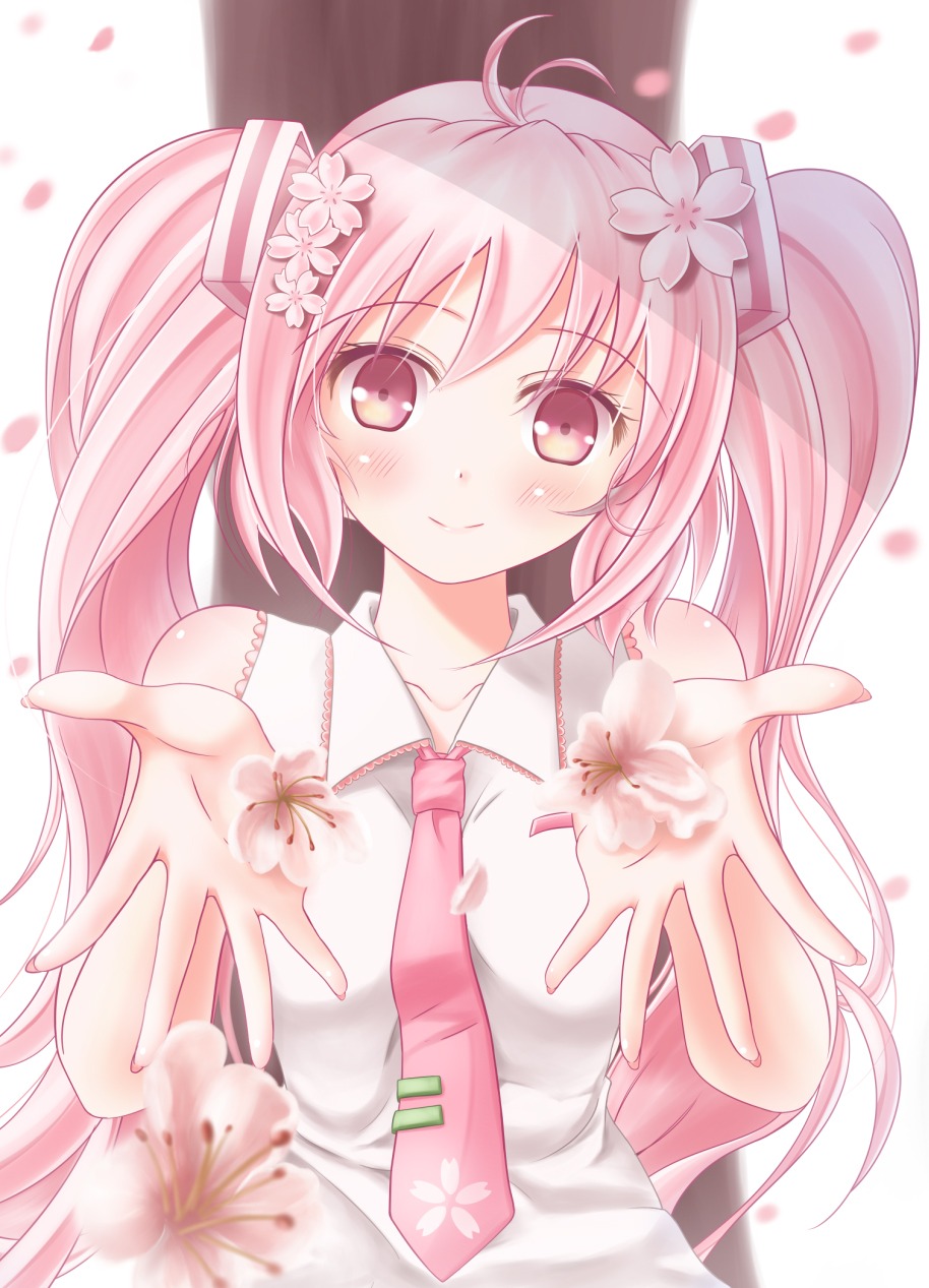 hatsune_miku, minamixdrops, sakura_miku, vocaloid