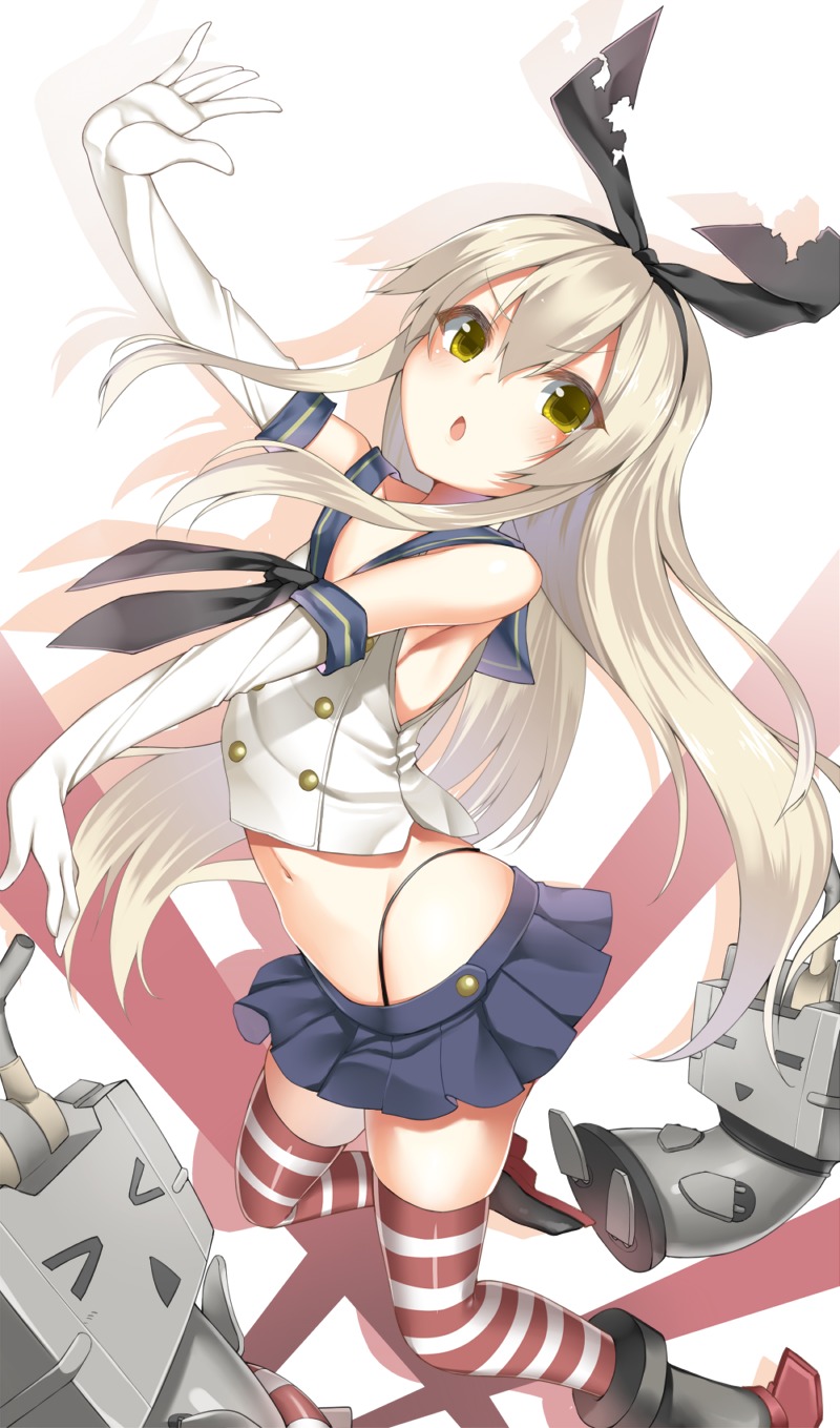 kantai_collection, pantsu, rensouhou-chan, shimakaze_(kancolle), thighhighs, yuukyuu_ponzu