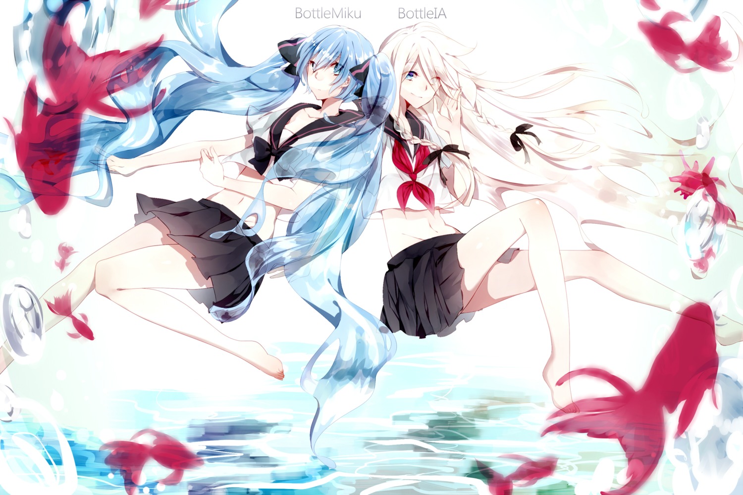 aoray, bottle_ia, bottle_miku, hatsune_miku, ia_(vocaloid), seifuku, vocaloid