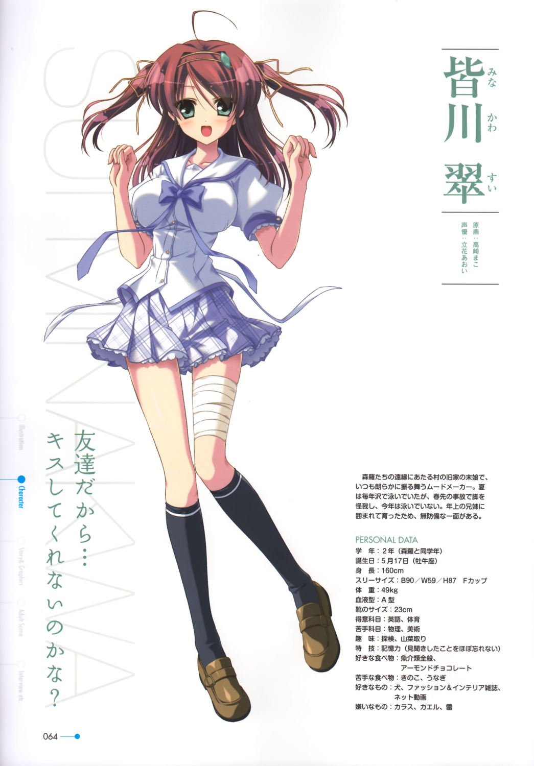 bandages, minakawa_sui, minori, natsuzora_no_perseus, profile_page, seifuku, takasaki_maco