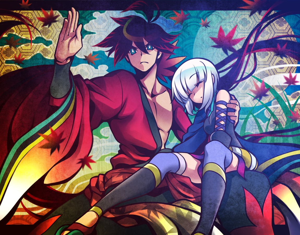 japanese_clothes, katanagatari, thighhighs, togame, uousa, yasuri_shichika