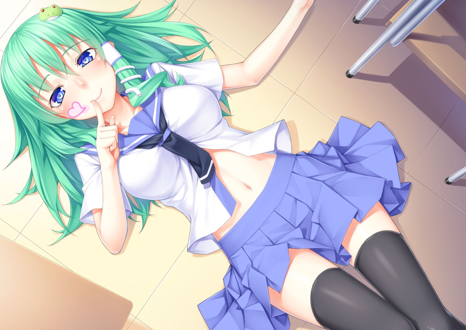 kasei, kochiya_sanae, seifuku, thighhighs, touhou