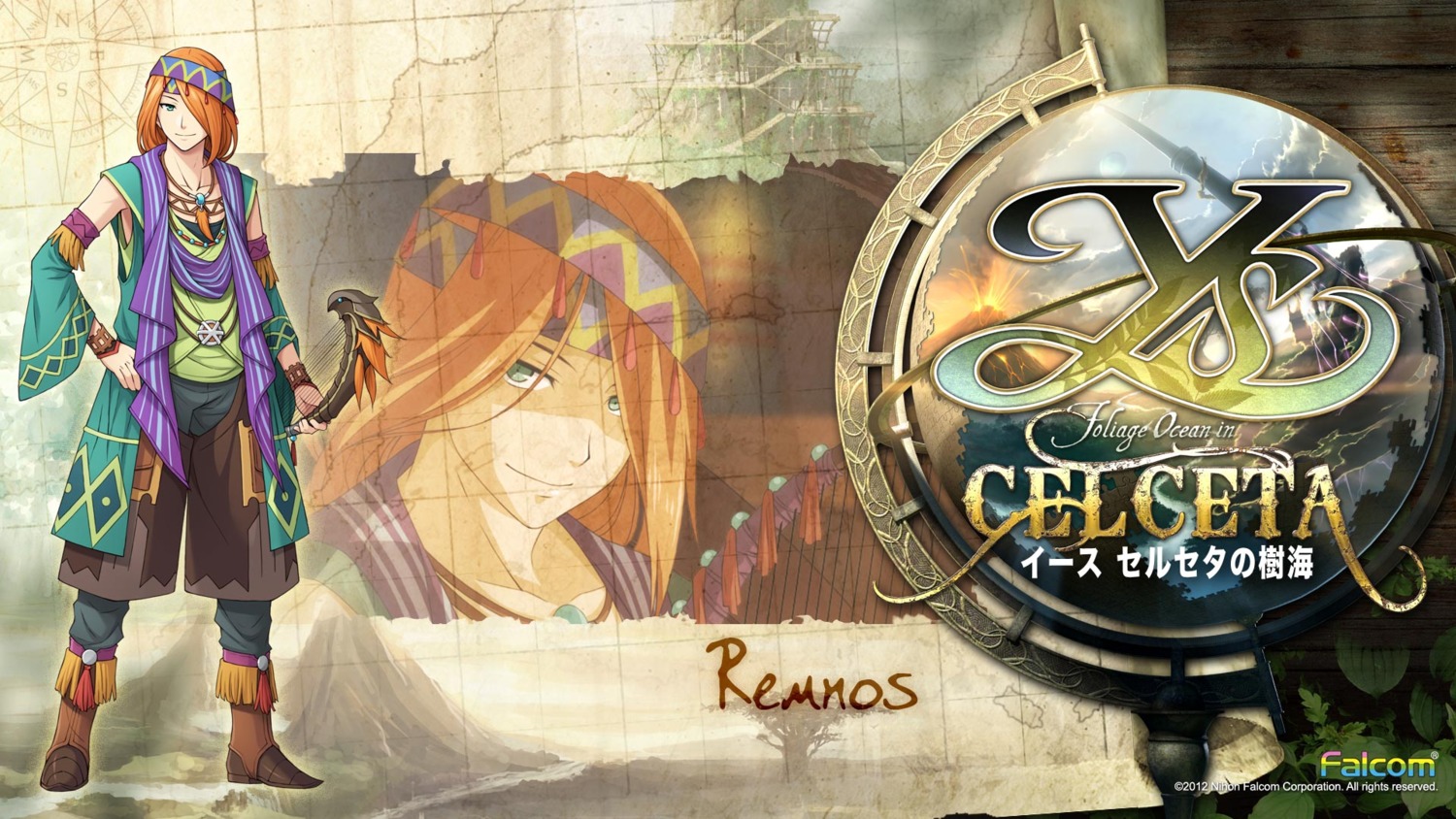 falcom, male, remnos, wallpaper, ys, ys:_foliage_ocean_in_celceta