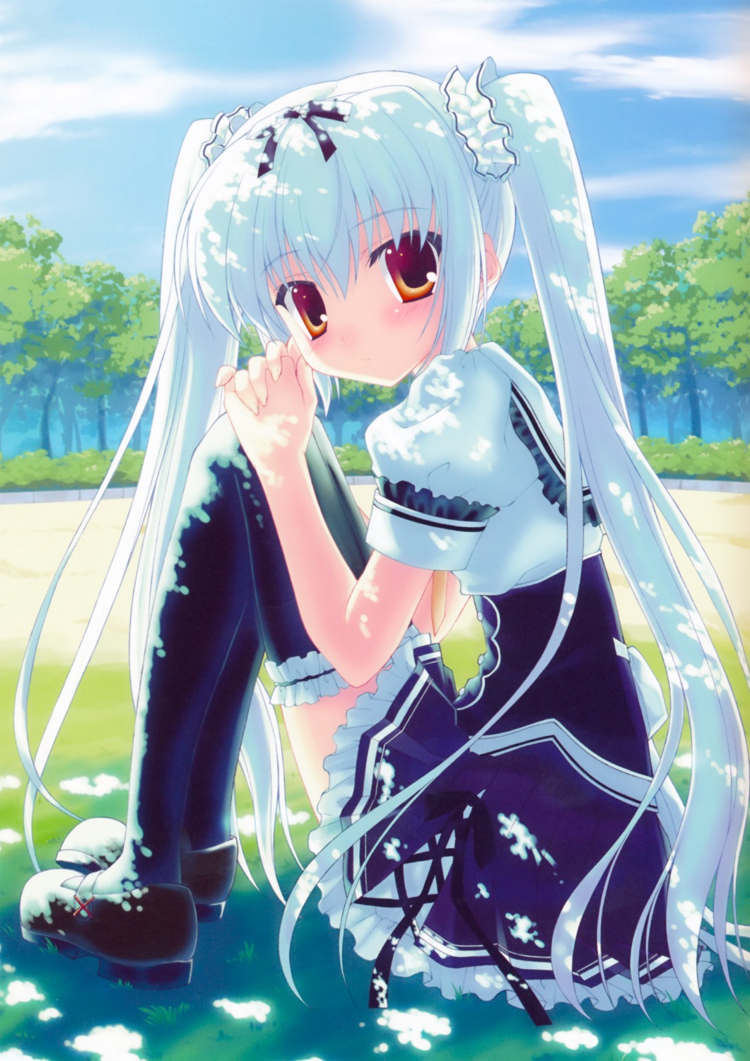 kusunoki_kukune, nanao_naru, nanawind, seifuku, thighhighs, yuyukana