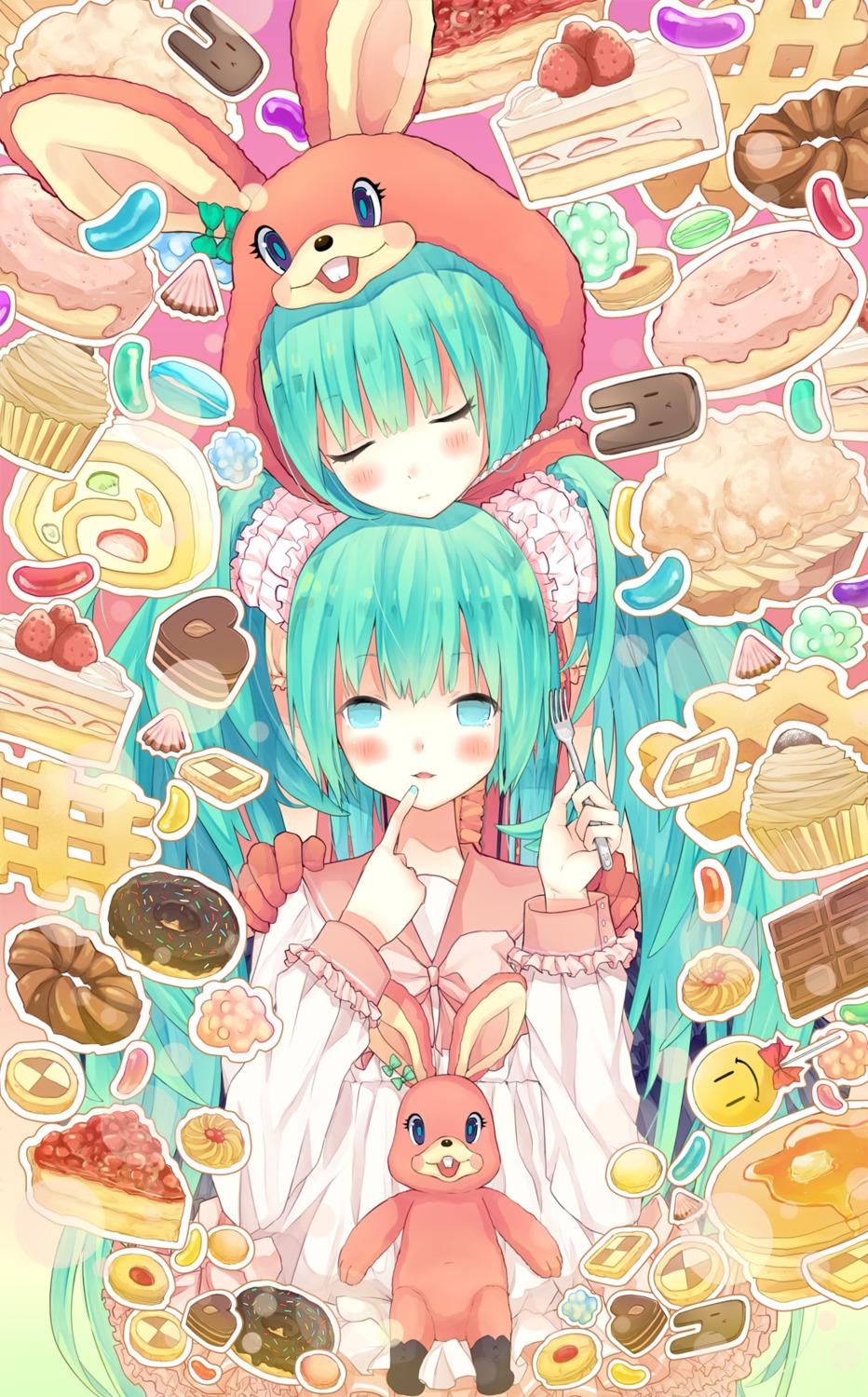 hatsune_miku, lots_of_laugh_(vocaloid), vocaloid, yuki.