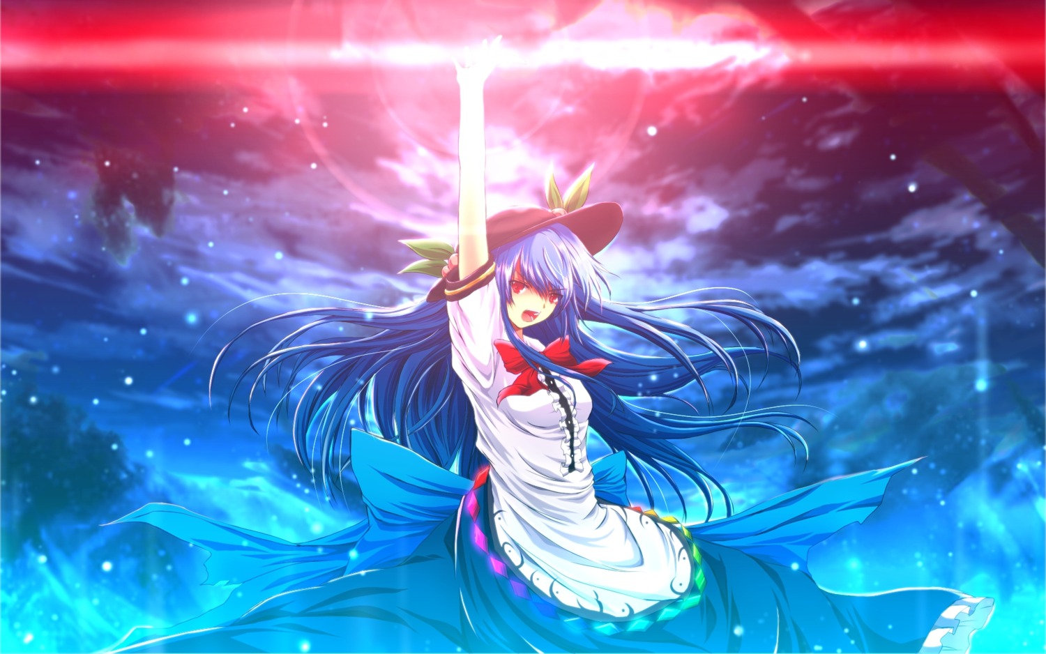 hinanawi_tenshi, nekominase, touhou, wallpaper