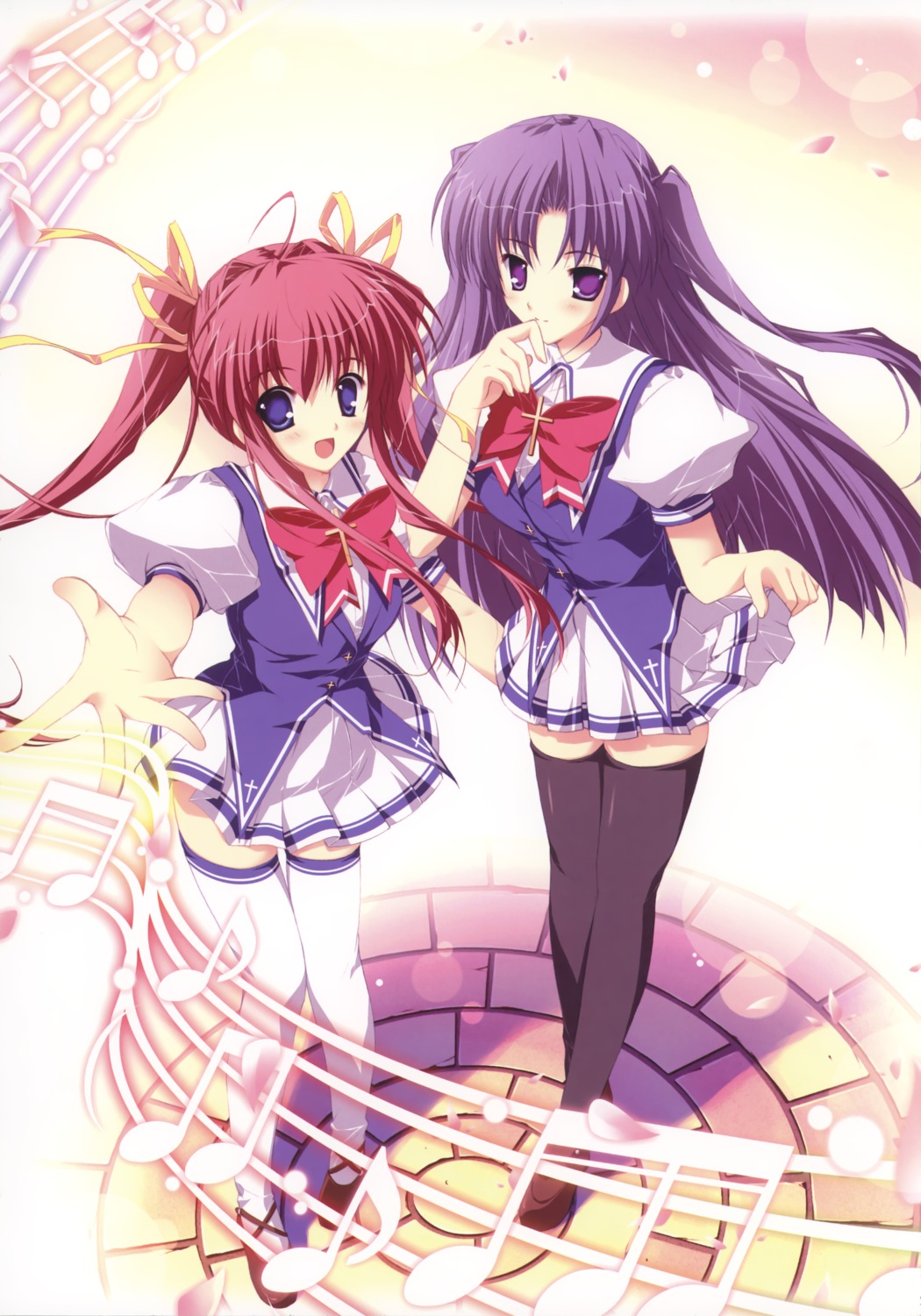 asakura_nanao, lyrical_lyric, marmalade, mikeou, seifuku, takami_rin, thighhighs