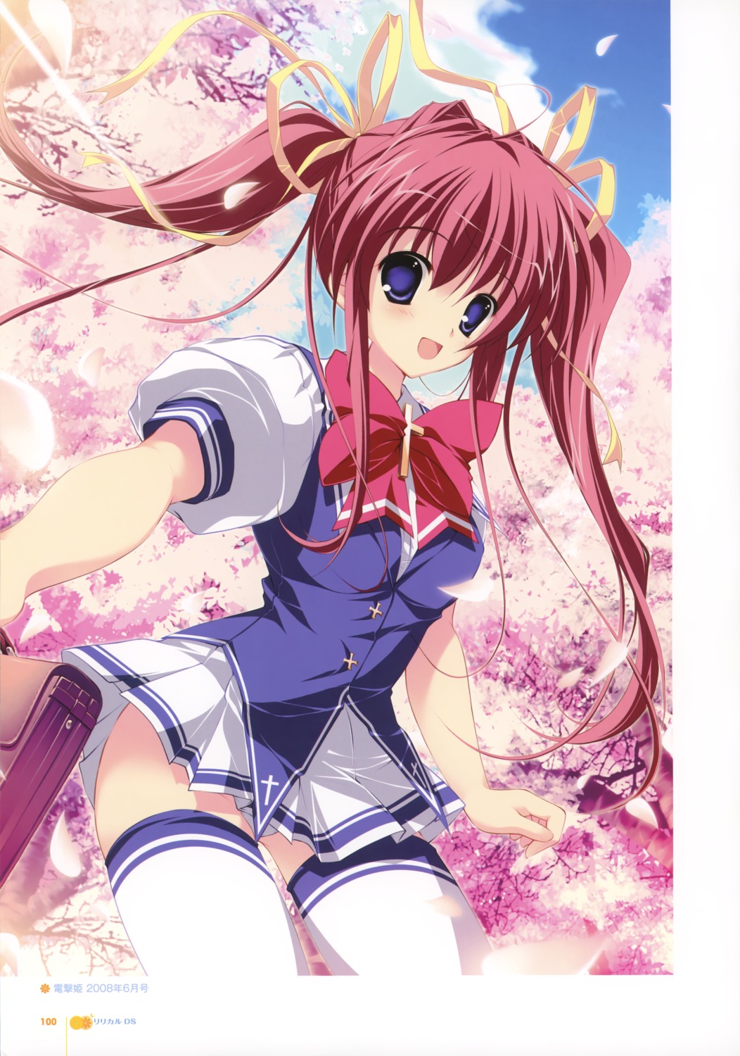 asakura_nanao, lyrical_lyric, marmalade, mikeou, seifuku, thighhighs