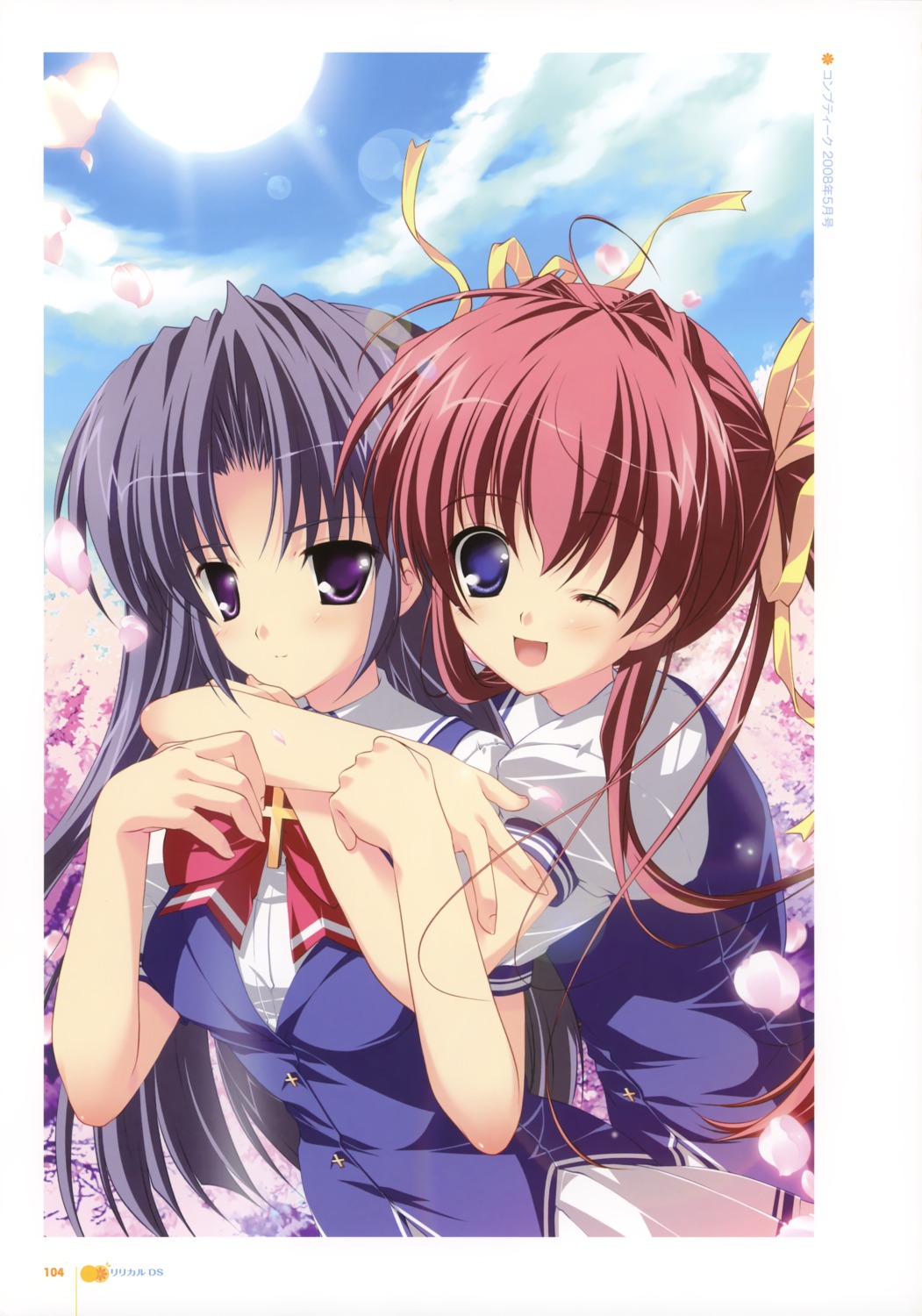 asakura_nanao, lyrical_lyric, marmalade, mikeou, seifuku, takami_rin
