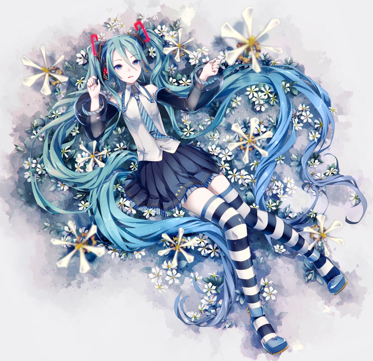 hatsune_miku, ikushima, thighhighs, vocaloid