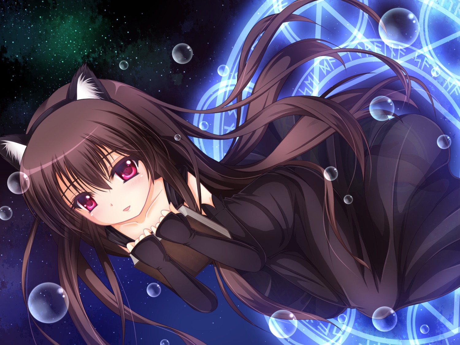 animal_ears, dress, nekomimi, wallpaper, yayayoruyoru