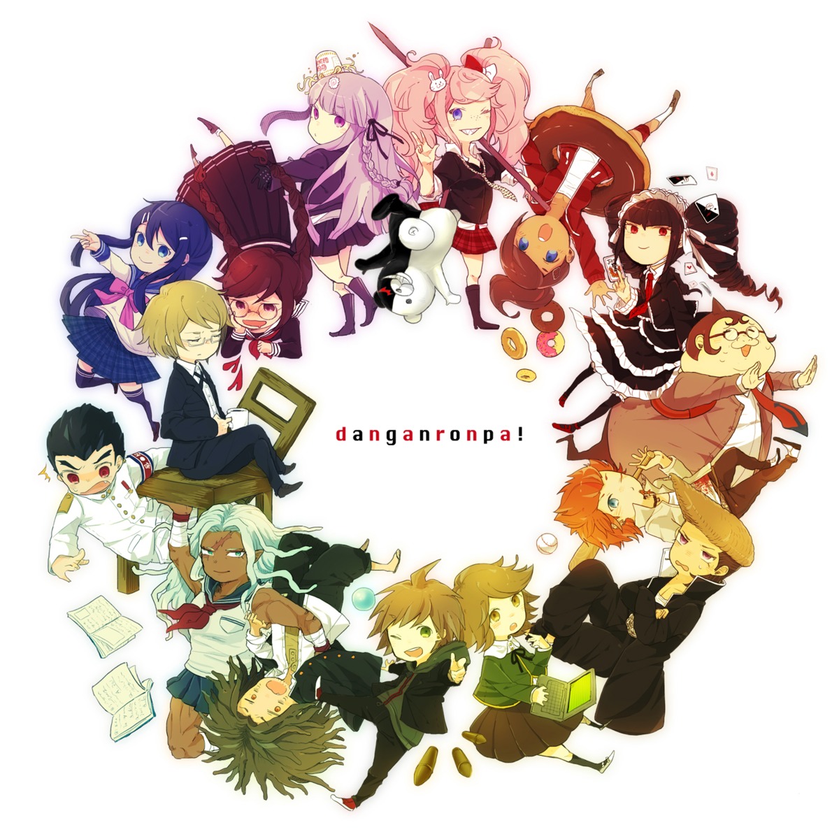 asahina_aoi, celestia_ludenberg, chibi, dangan-ronpa, enoshima_junko, fujisaki_chihiro, fukawa_touko, hagakure_yasuhiro