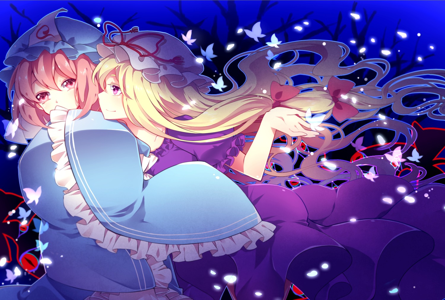 anthiea, saigyouji_yuyuko, touhou, yakumo_yukari
