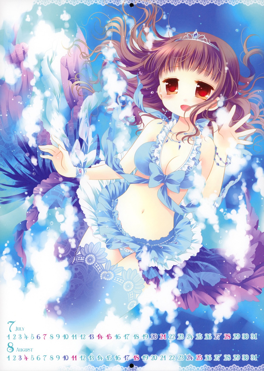 bikini, calendar, chronolog, cleavage, higanbana_no_saku_yoru_ni, kusunoki_midori, lolita_fashion, sakurazawa_izumi, swimsuits