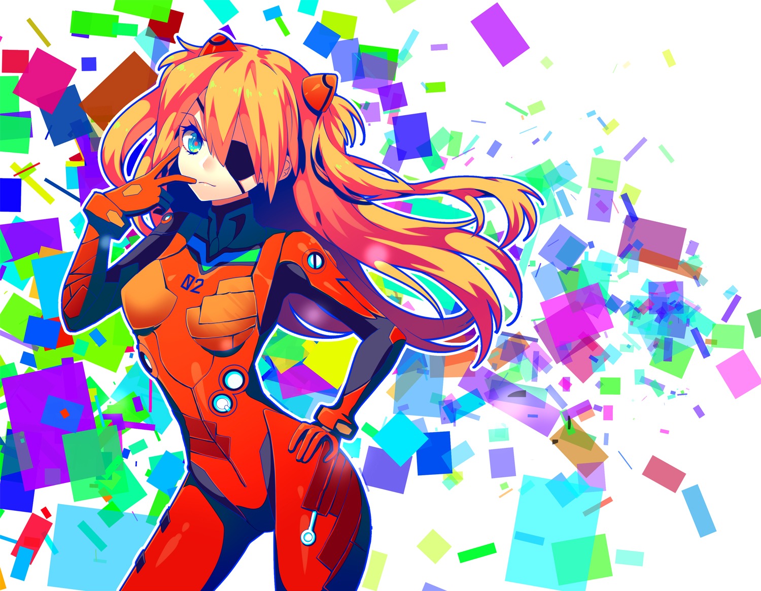 bodysuit, eyepatch, neon_genesis_evangelion, sougishi_ego, souryuu_asuka_langley