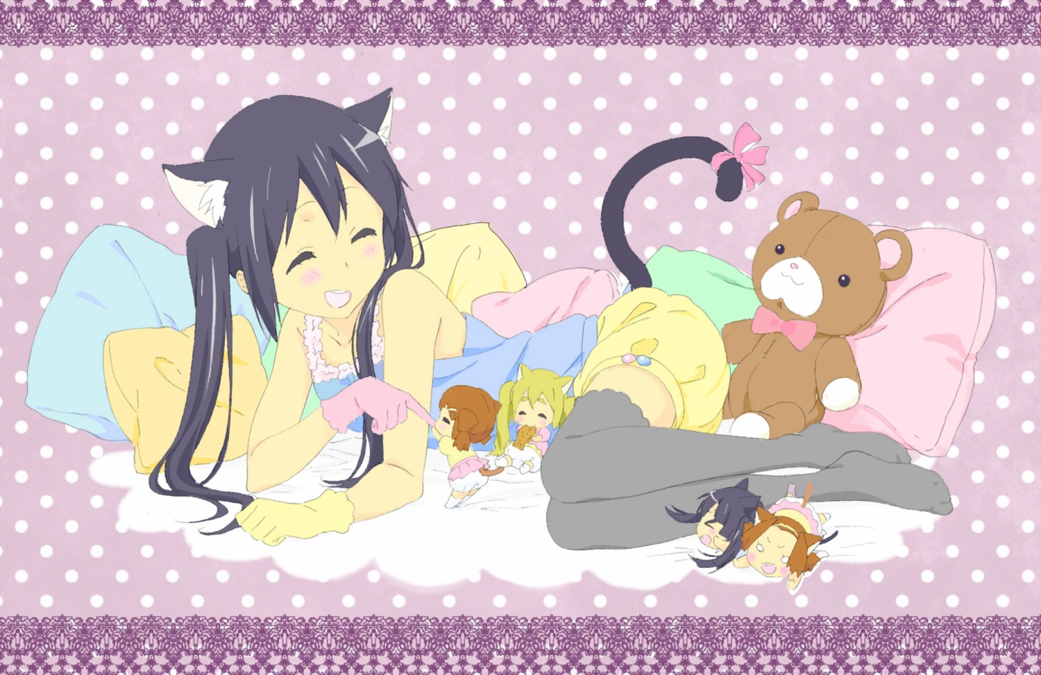 akiyama_mio, animal_ears, chibi, hirasawa_yui, k-on!, kotobuki_tsumugi, nakano_azusa, nekomimi