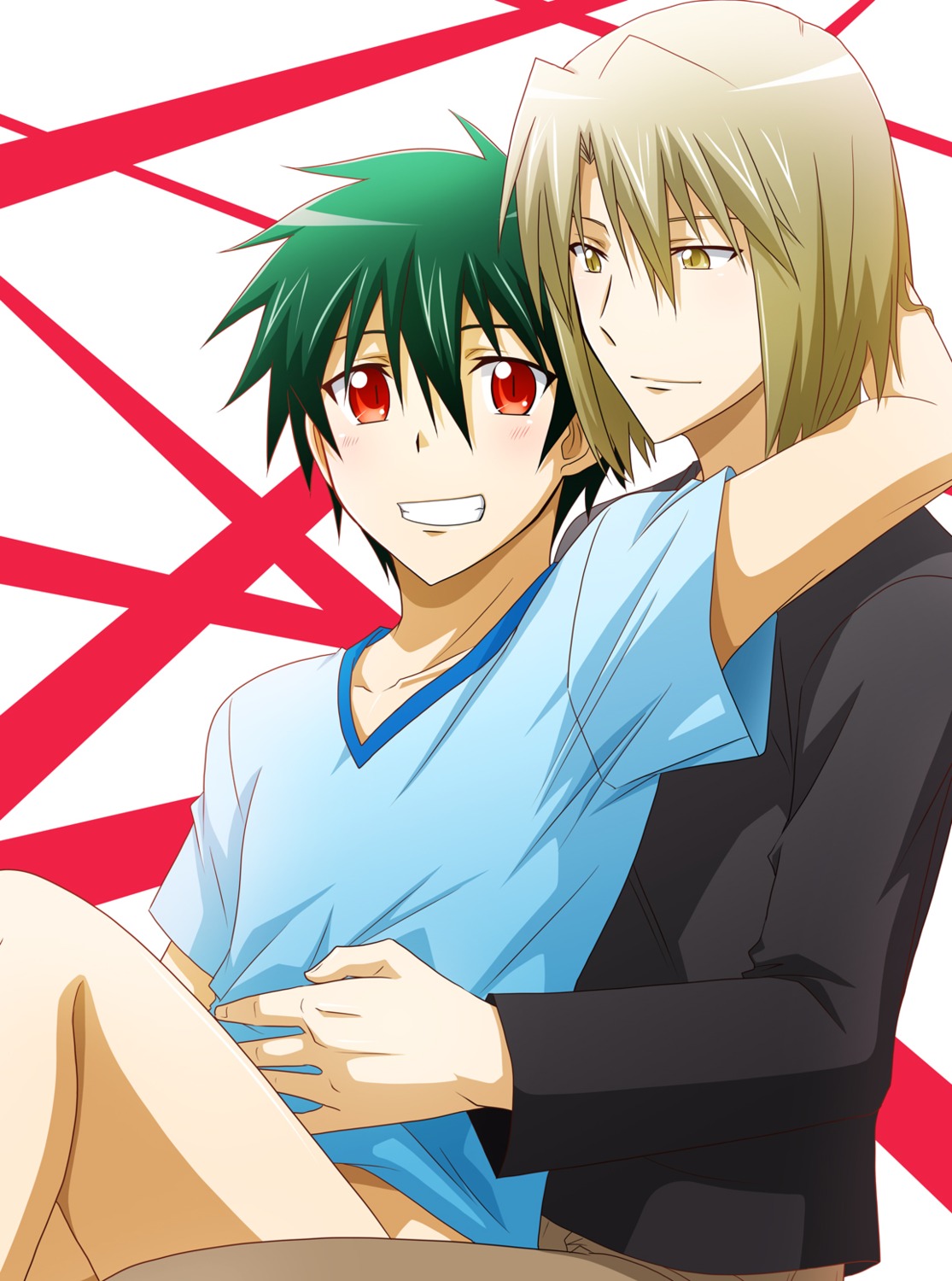 ashiya_shirou, hataraku_maou-sama!, male, maou_sadao, tsunoda_wei, yaoi