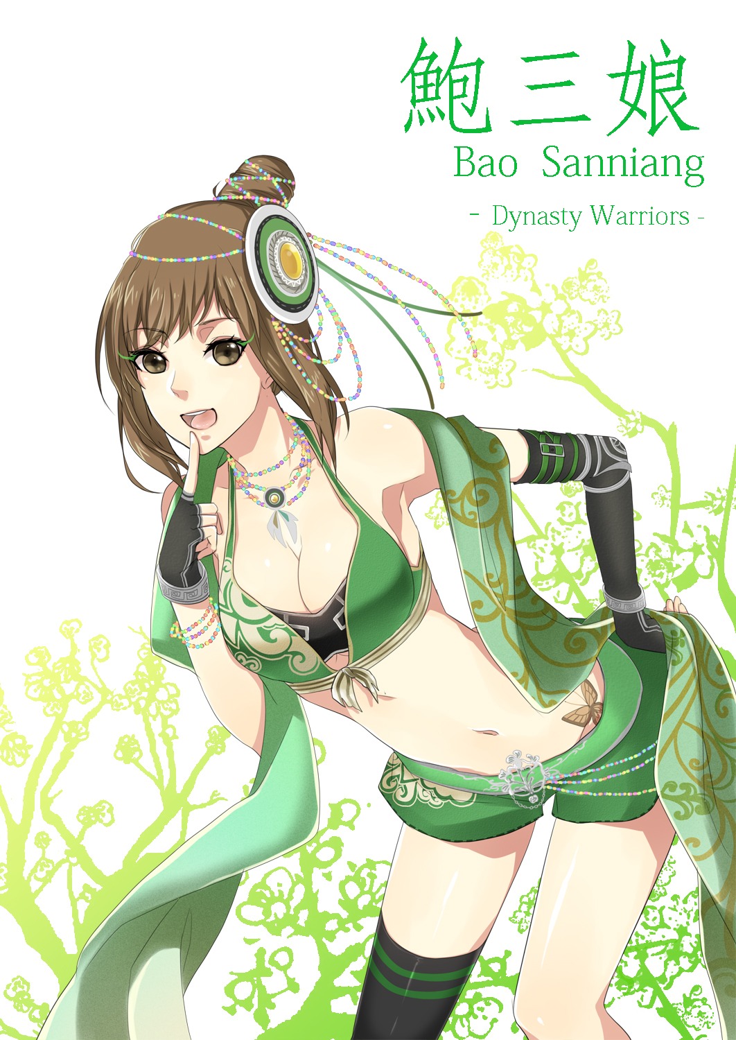 bao_sanniang, cleavage, dynasty_warriors, thighhighs, u_rei_3