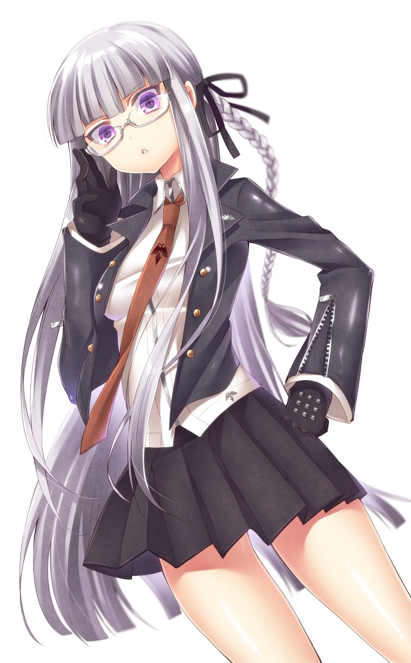 dangan-ronpa, hattori, kirigiri_kyouko, megane, seifuku