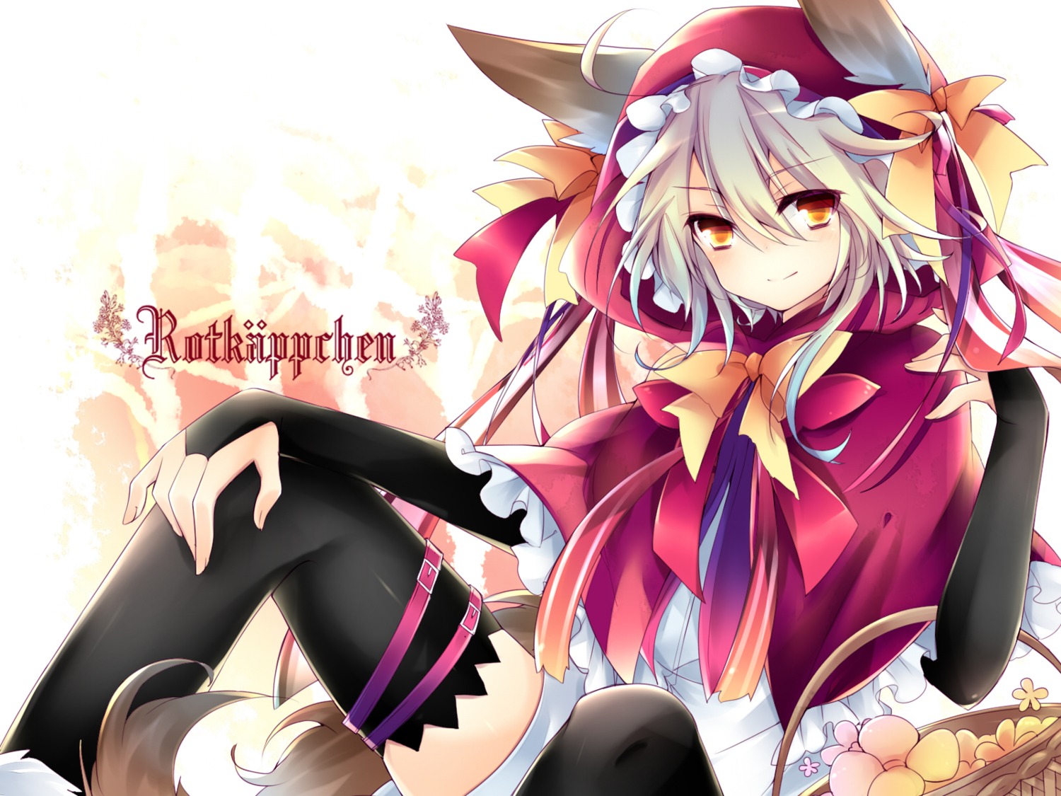 animal_ears, dress, leeannpippisum, tail, thighhighs, wallpaper